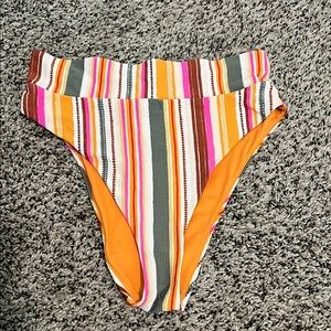 Aerie Neon Striped High-Waisted Bikini Bottom